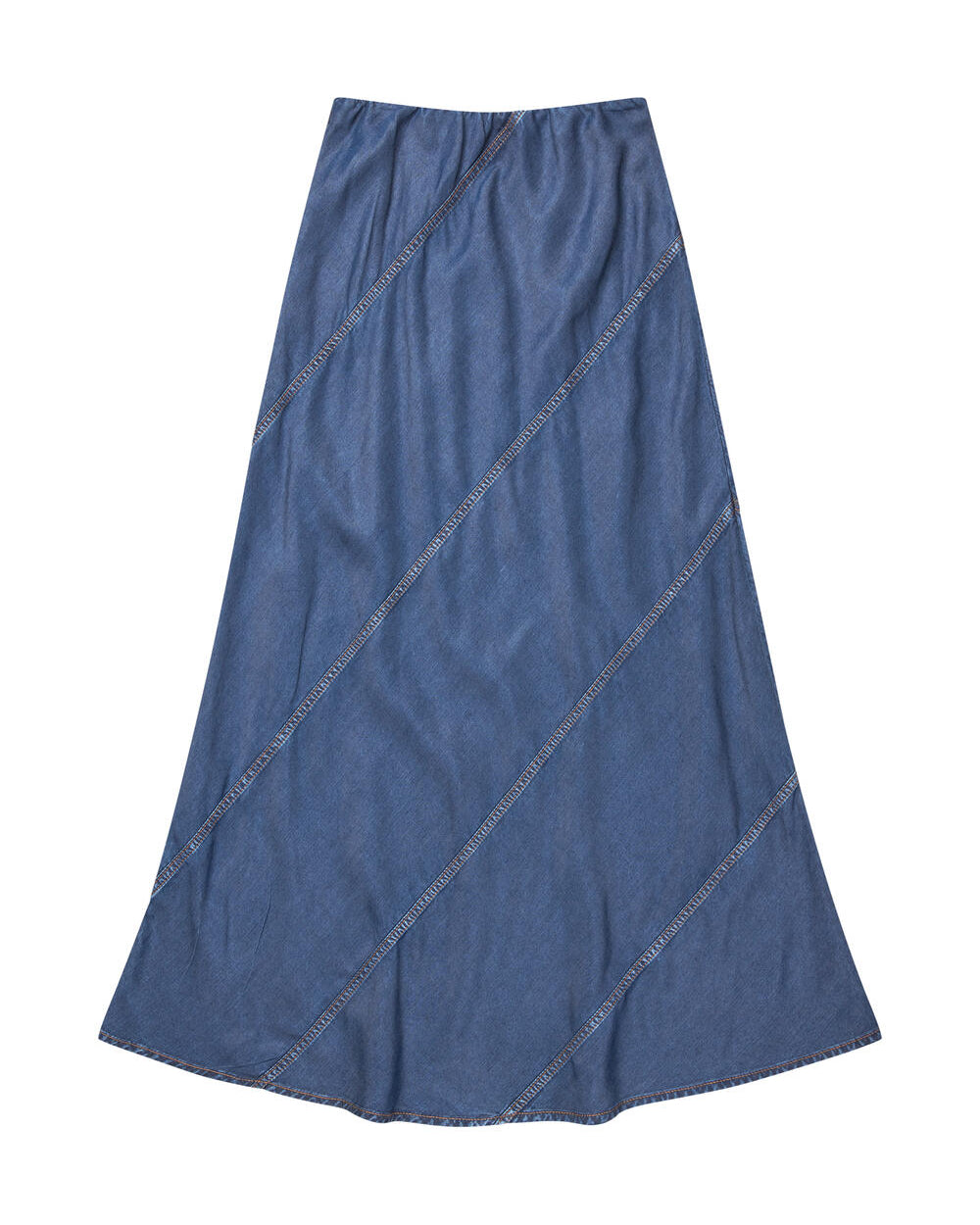 Parson lang denimnederdel - Indigo